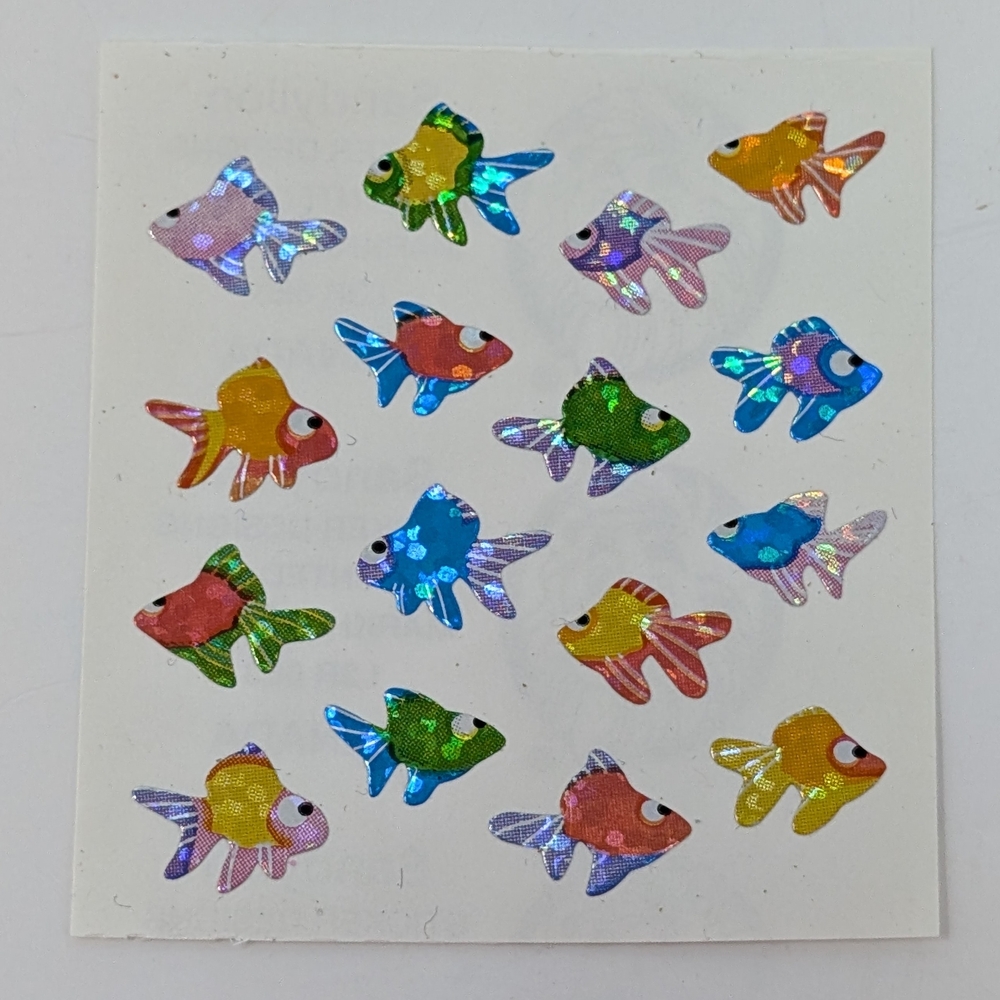 Sandylion Sticker Sheet Small Fish Foil Vintage